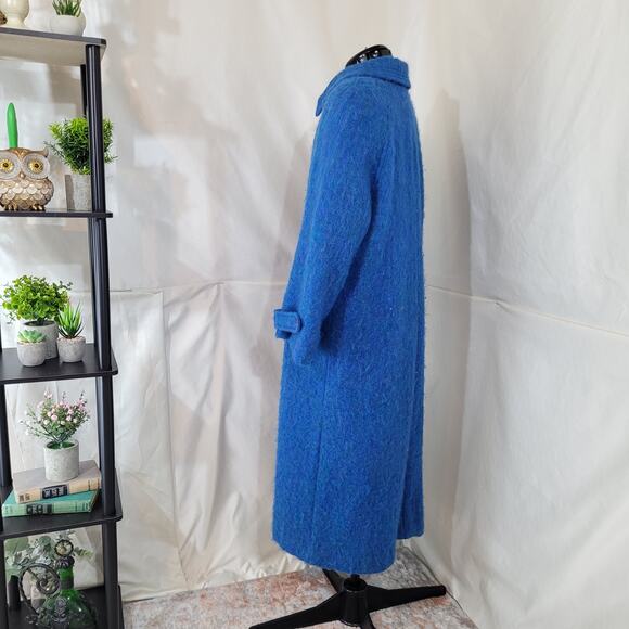 Vintage 1970s Oversized Anna Collection Mohair Wool Duster Peacoat - Size 10 - Picture 3 of 10